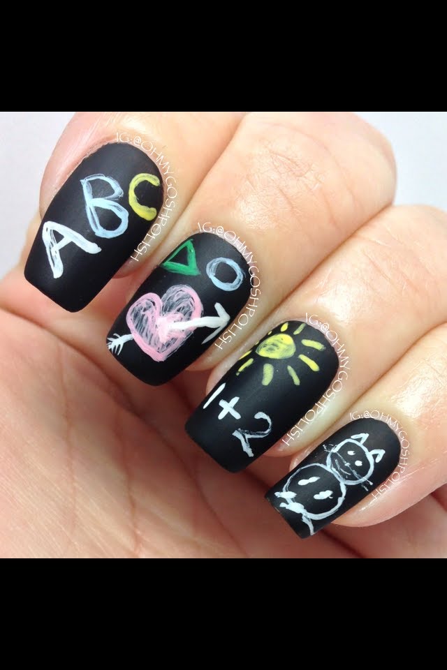 7 Cute DIY SchoolThemed Nail Art Ideas Marc and Mandy Show